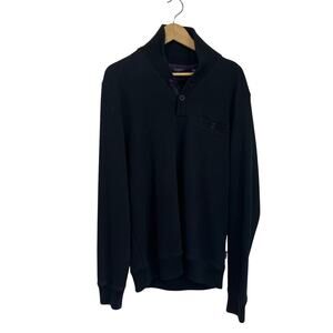 Ted Baker Men’s Shawl Collar Sweater Size 6 Black Cotton Blend Knit